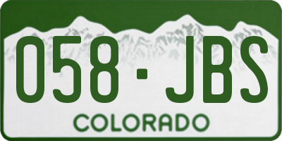 CO license plate 058JBS