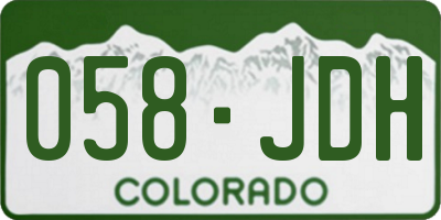 CO license plate 058JDH