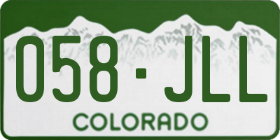 CO license plate 058JLL