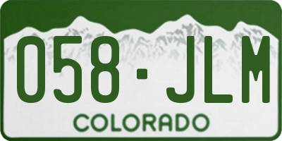 CO license plate 058JLM