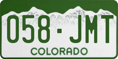 CO license plate 058JMT