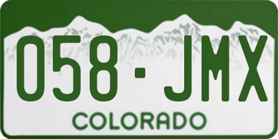 CO license plate 058JMX