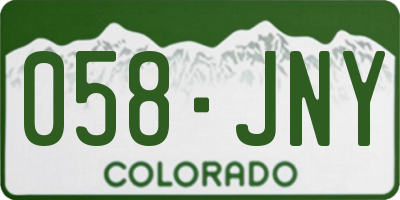 CO license plate 058JNY
