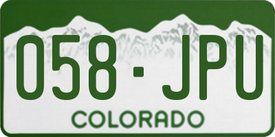 CO license plate 058JPU