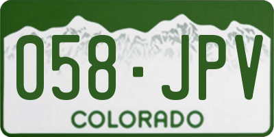 CO license plate 058JPV