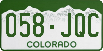 CO license plate 058JQC