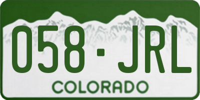 CO license plate 058JRL
