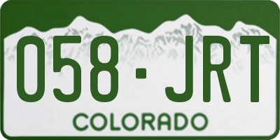 CO license plate 058JRT