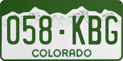 CO license plate 058KBG