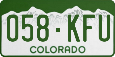 CO license plate 058KFU