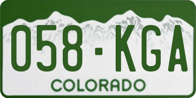 CO license plate 058KGA