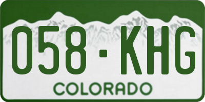 CO license plate 058KHG