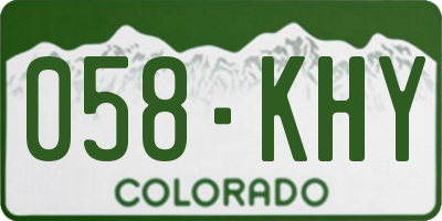 CO license plate 058KHY