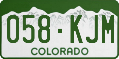 CO license plate 058KJM