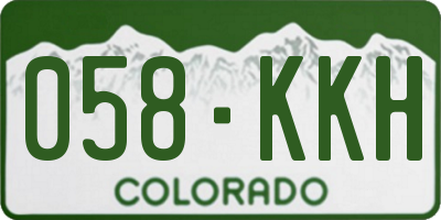CO license plate 058KKH