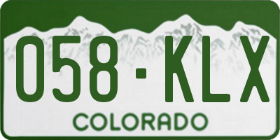 CO license plate 058KLX