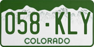 CO license plate 058KLY