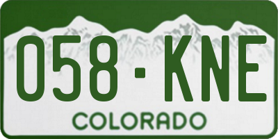 CO license plate 058KNE