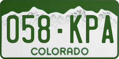 CO license plate 058KPA