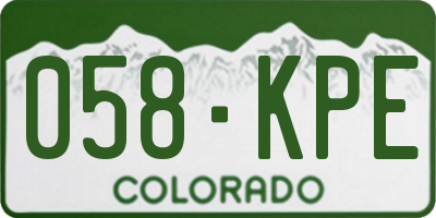 CO license plate 058KPE