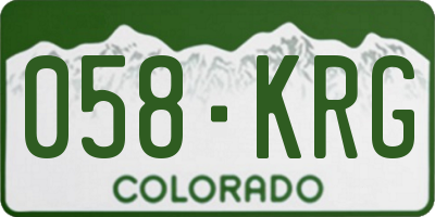 CO license plate 058KRG