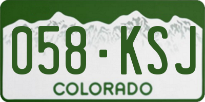 CO license plate 058KSJ