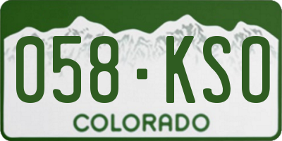 CO license plate 058KSO