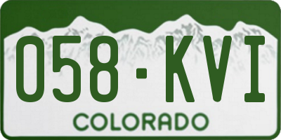 CO license plate 058KVI