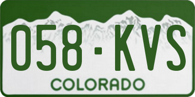 CO license plate 058KVS