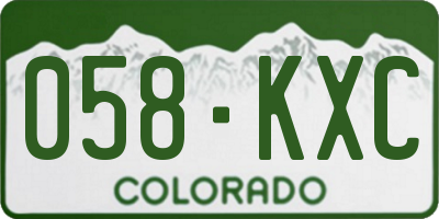 CO license plate 058KXC
