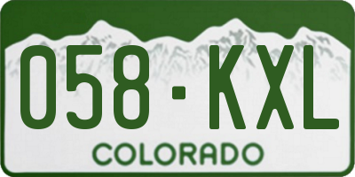 CO license plate 058KXL