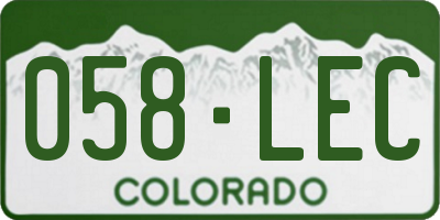 CO license plate 058LEC