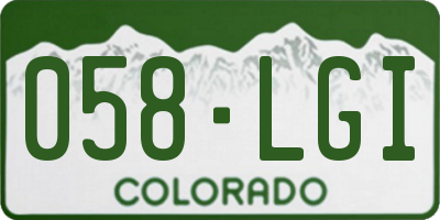 CO license plate 058LGI