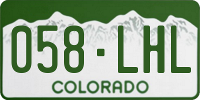 CO license plate 058LHL