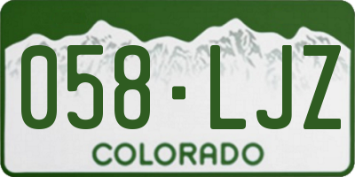 CO license plate 058LJZ