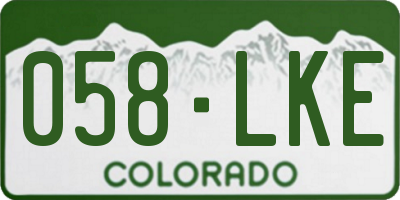 CO license plate 058LKE