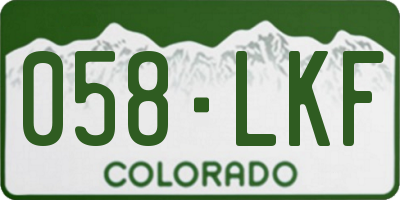 CO license plate 058LKF