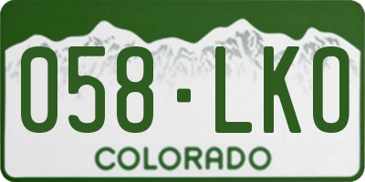 CO license plate 058LKO