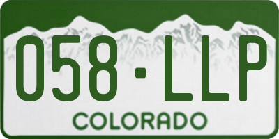 CO license plate 058LLP