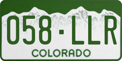 CO license plate 058LLR