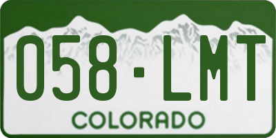 CO license plate 058LMT