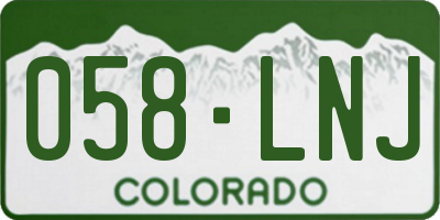 CO license plate 058LNJ