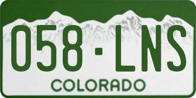 CO license plate 058LNS