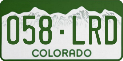 CO license plate 058LRD