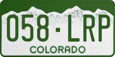 CO license plate 058LRP