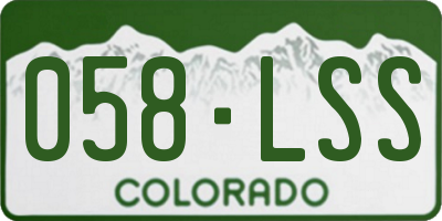 CO license plate 058LSS