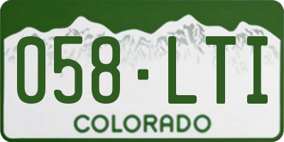 CO license plate 058LTI