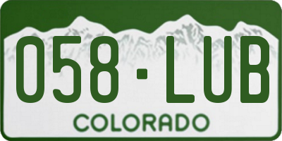 CO license plate 058LUB