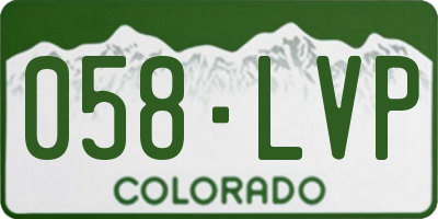 CO license plate 058LVP