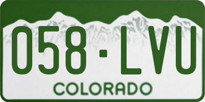 CO license plate 058LVU